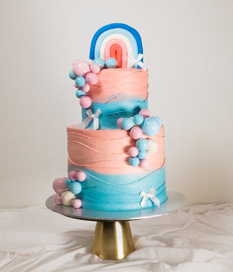 2 tier Blue & Pink Fancy