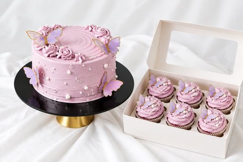 Same-Day Cakes: Butterfly Pearl Cake Combo