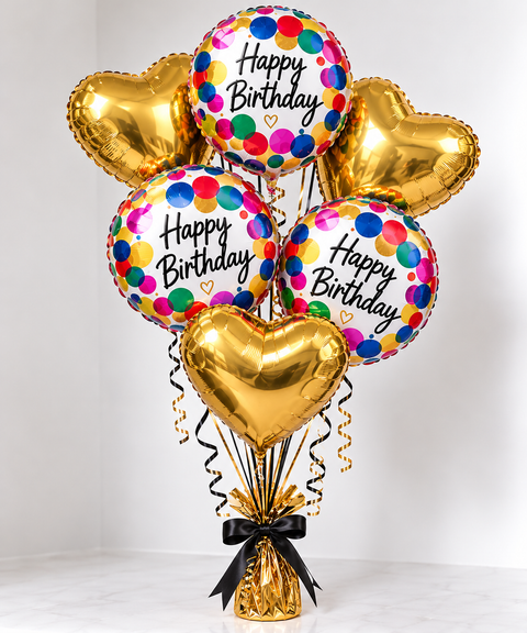 Birthday Helium Balloon Bouquet- Same Day Delivery