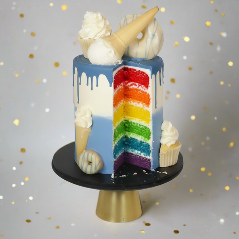 Blue Ice Cream Themed Cake