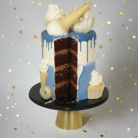 Blue Ice Cream Themed Cake