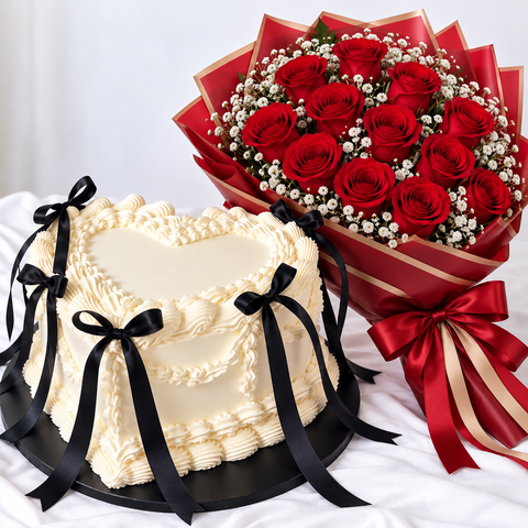 Same Day Cakes: Victoria Heart Cake Combo