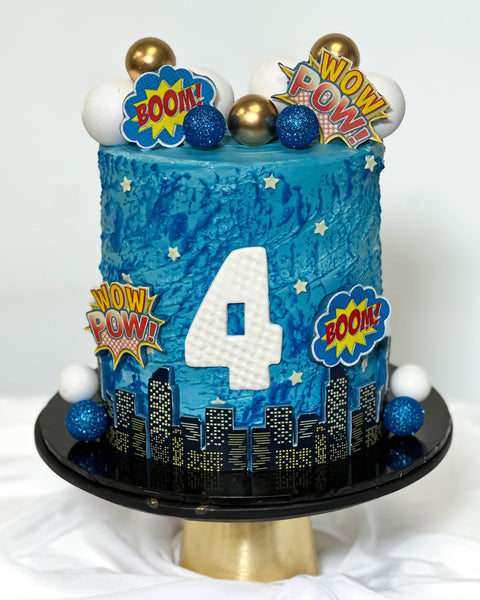 Superhero Themed Comic Cake