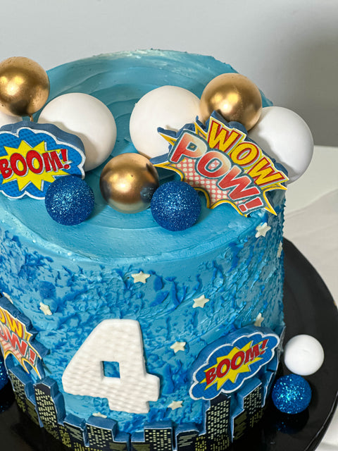 Superhero Themed Comic Cake