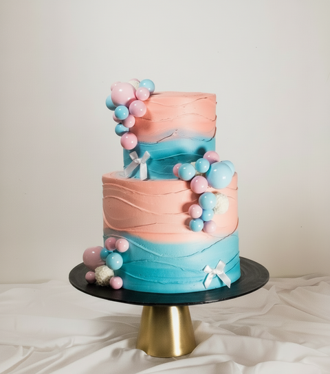2 tier Blue & Pink Fancy