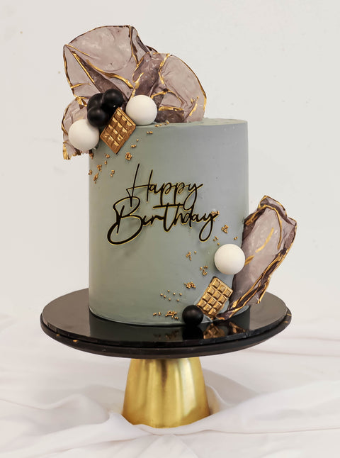 Slate Grey Birthday Cake