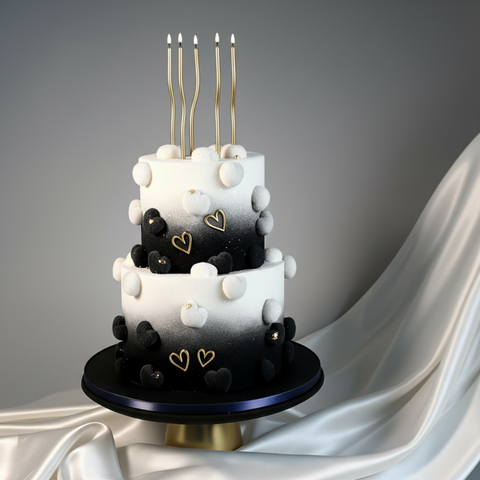 3D Hearts 2T Sprayed Cake
