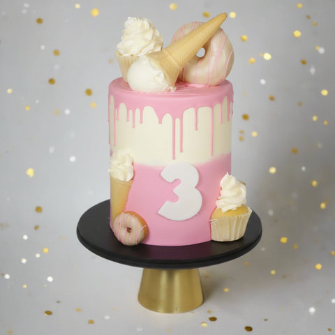 Pink Ice Cream Themed Cake