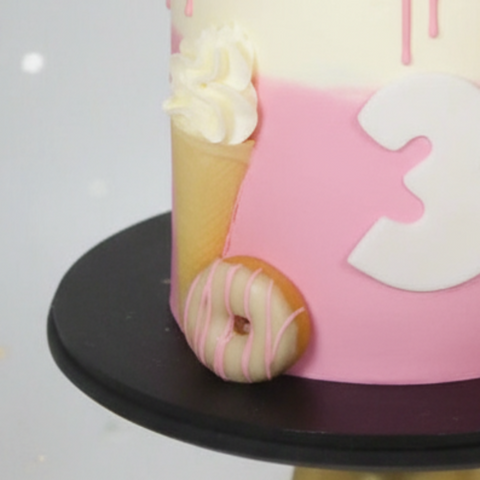 Pink Ice Cream Themed Cake