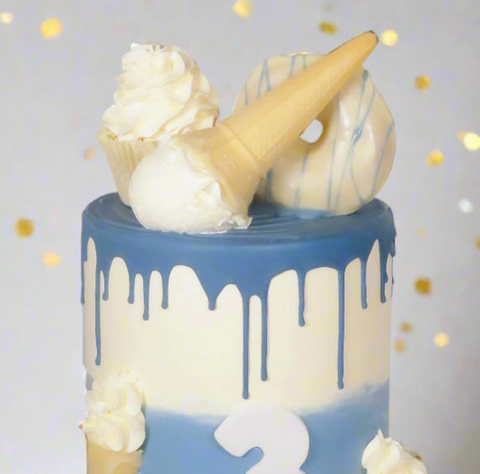 Blue Ice Cream Themed Cake