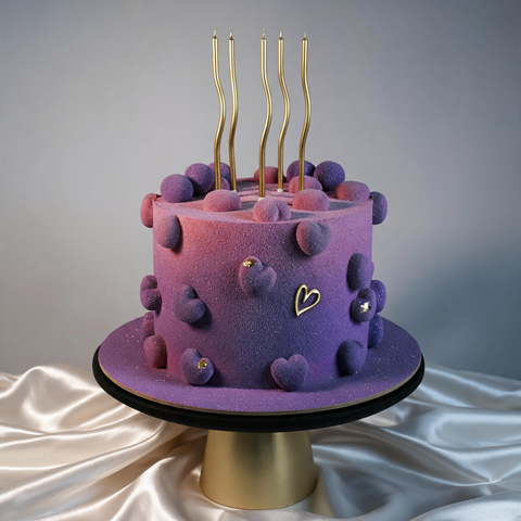 3D Hearts Sprayed Cake