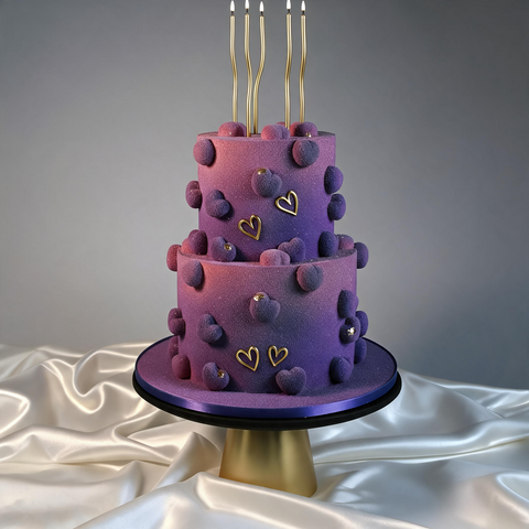 3D Hearts 2T Sprayed Cake