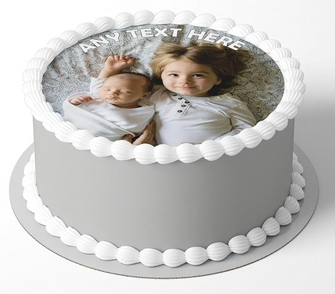 Copy of Custom Edible Image Cake (grey)