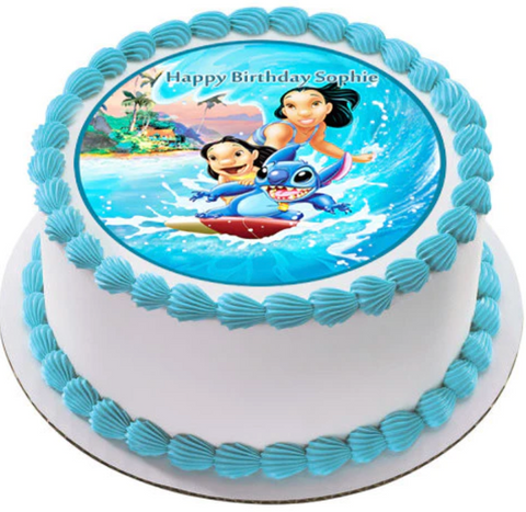Custom Edible Image Cake (Light Blue)