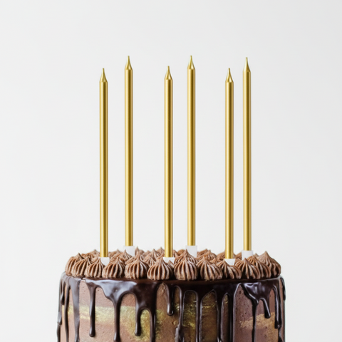 6 Pack Gold Birthday Candles