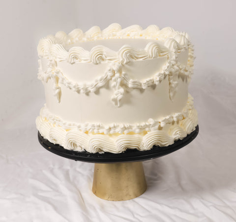All White Vintage Cake