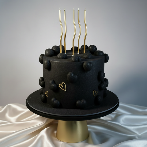 3D Hearts Sprayed Cake