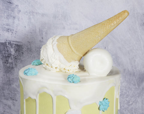 Blue Ice Cream Themed Cake