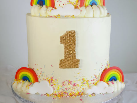 2 Tier Over The Rainbow Cake